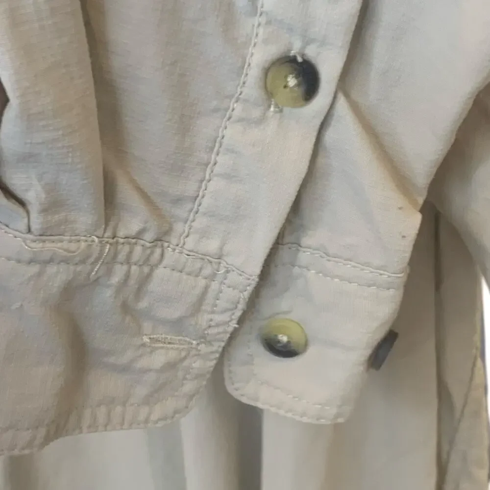 Natural Gear Fishing Shirt XL Khaki Nylon Vented Long / Short Sleeves Mens
